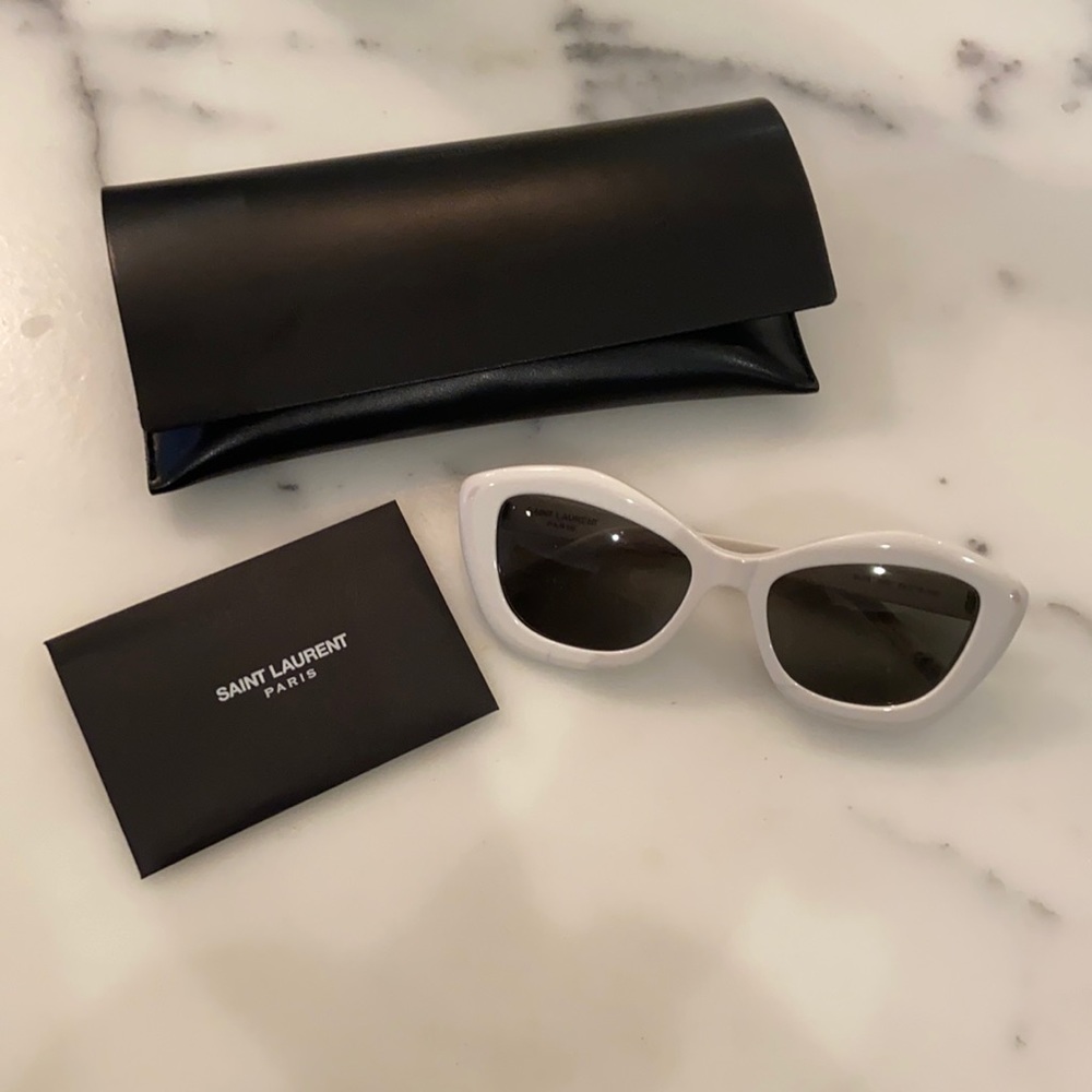 Saint Laurent White Sunglasses